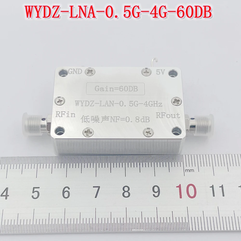 LNA 0.5-4GHz wzmocnienie 60dB niski poziom szumów wzmacniacz do radia Ham GPS Beidou GLNSS sygnał WIFI odbiornik RF HF VHF UHF FM SDR hackerf One