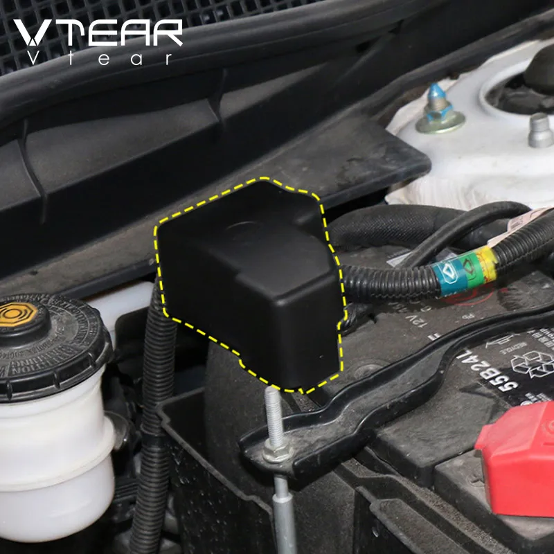 Vtear Car Negative Electrode Cover Engine Battery Dust Waterproof Protective Covers Cap Accessories For Honda CR-V CRV 2017-2021