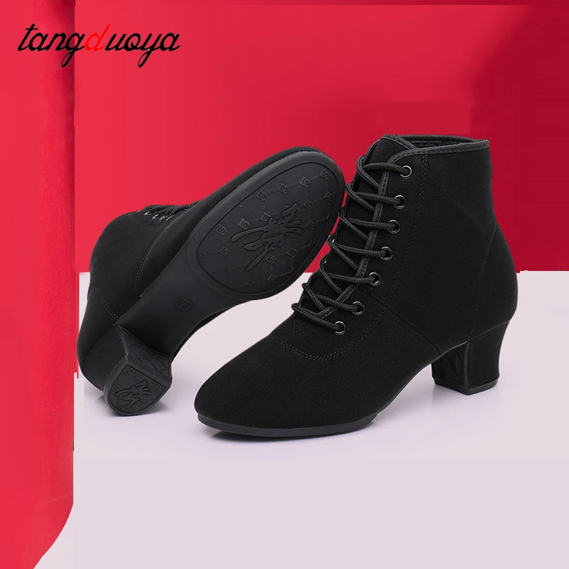 Nouvelles femmes salle de bal chaussures de danse latine Jazz chaussures de danse modernes haut bottes de danse noir sport Jazz danse baskets