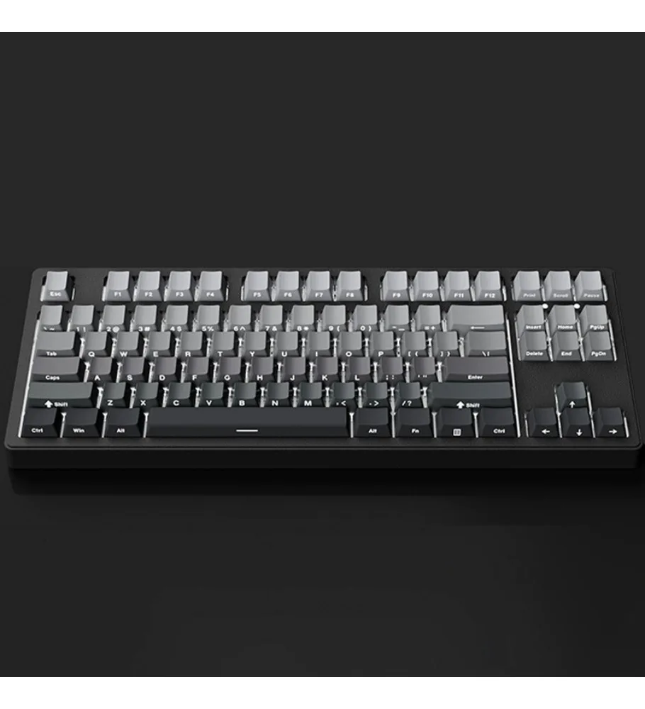 Gray black mechanical keyboard keycap side engraved light gradual change adaptation 68 keys 87 keys 108 keys