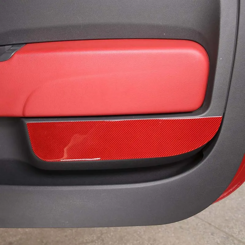 For 2011-2019 Fiat 500 Soft Carbon Fiber Style Car Styling Car Car Door Anti-kick Panel Cover Sticker Car Interior Accessories