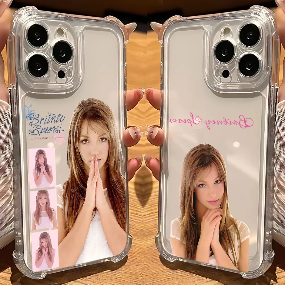 Funda para Teléfono Britney Spears para iPhone 17 16e 16 15 14 13 12 11 Mini Air Pro Max X XR XSMax 7 8 Plus, Transparente, Anti-Caídas