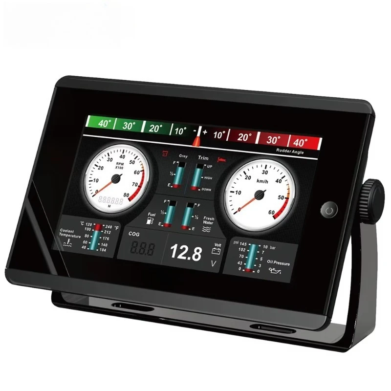 

KUS TFT KMB-70 7'' Gauge Panel Integrated Data Compatible With J1939 or NMEA 2000 Network 12V 24V for Two Fuel Engines