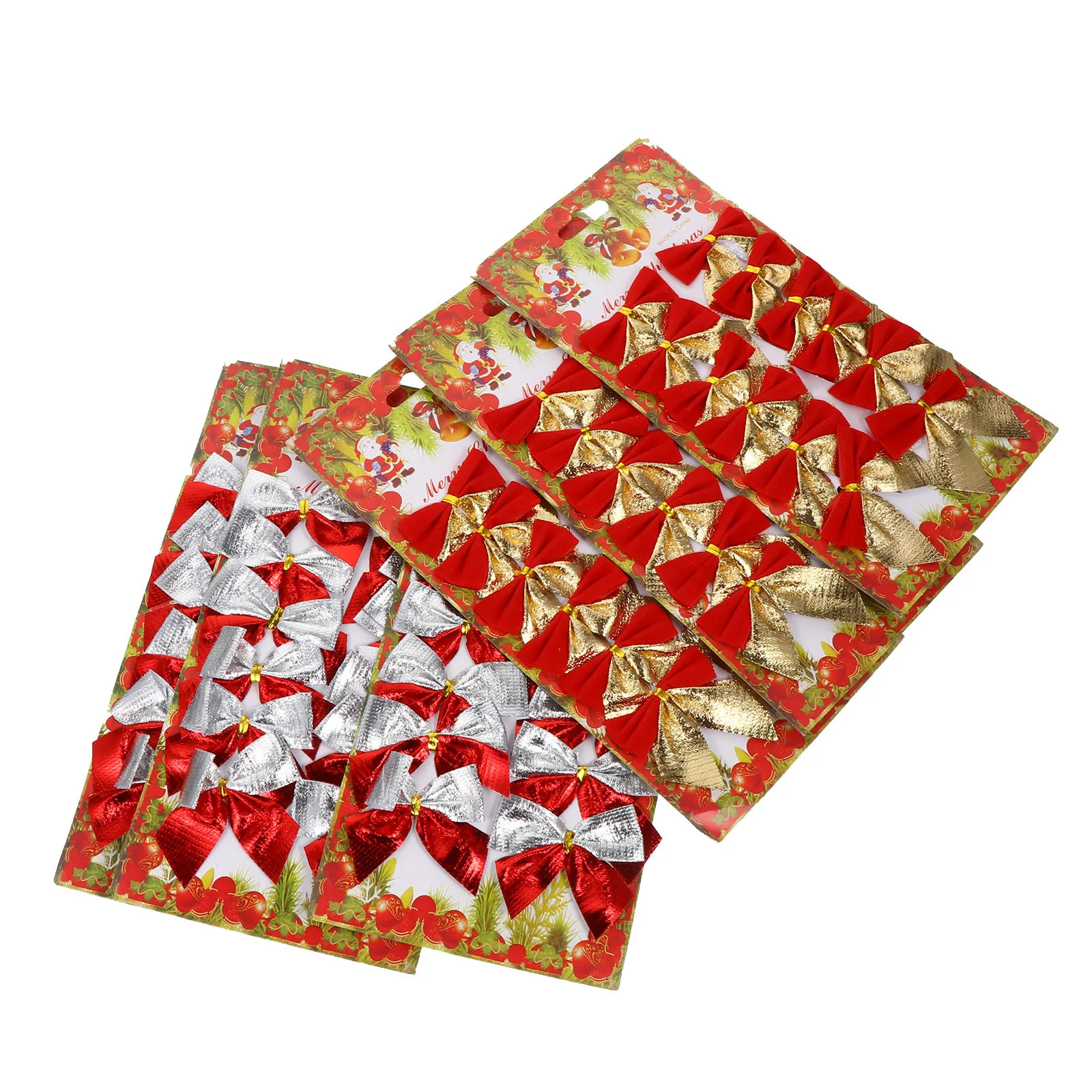 

72pcs Christmas Bow Ornament Festive Decoration For Tree Home Garden Party Indoor Outdoor Use Xmas Hanging Decor