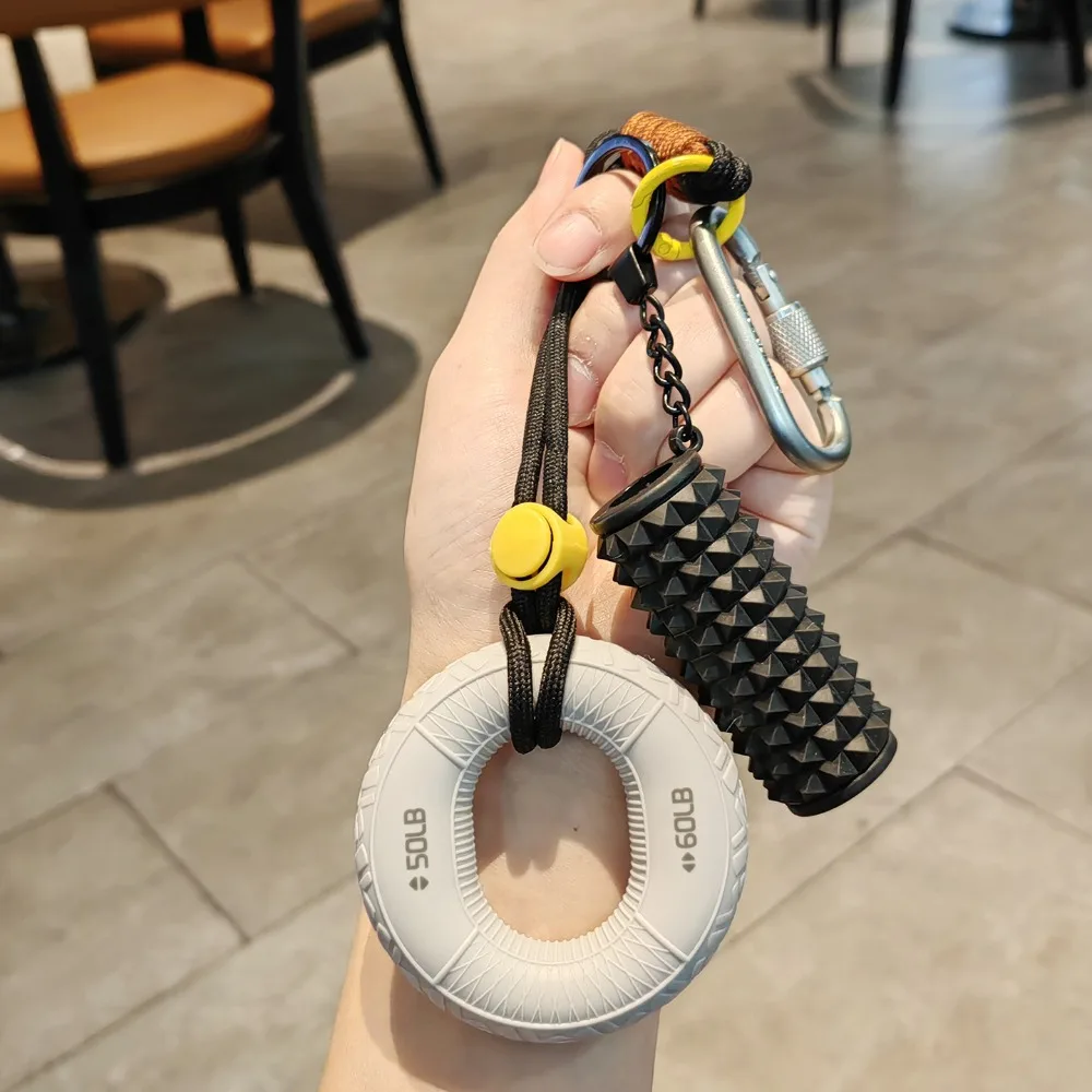 Silicone 10-60LB Hand Grip Keychain Wrist Strength Portable Grip Strength Trainer Pendant Double Power Grip Finger Correctors