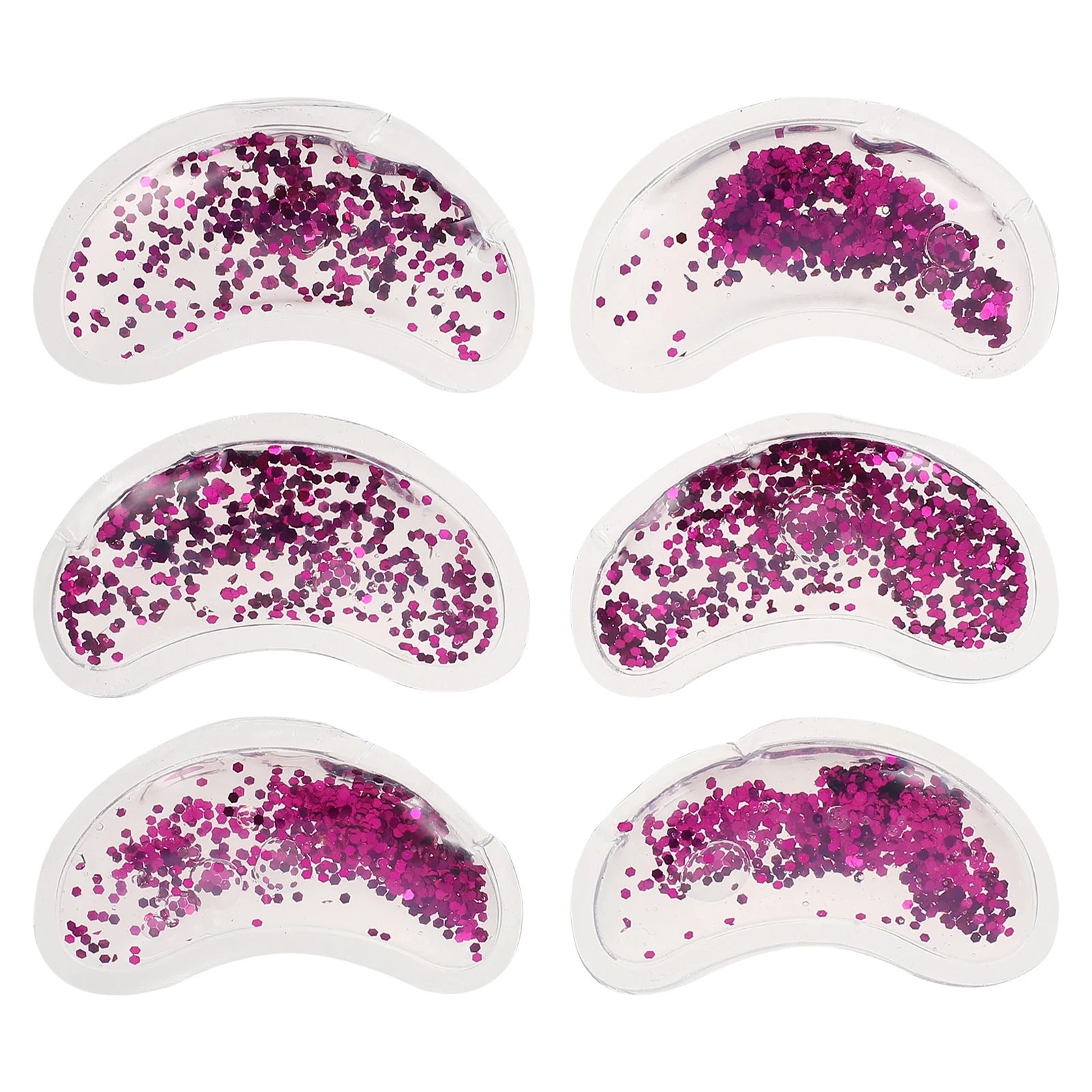 

6pcs U Gel Pads Cooling Heating Reusable PVC Sequins Eye Packs for Fatigue Relief Dark Circles Massage Comfortable