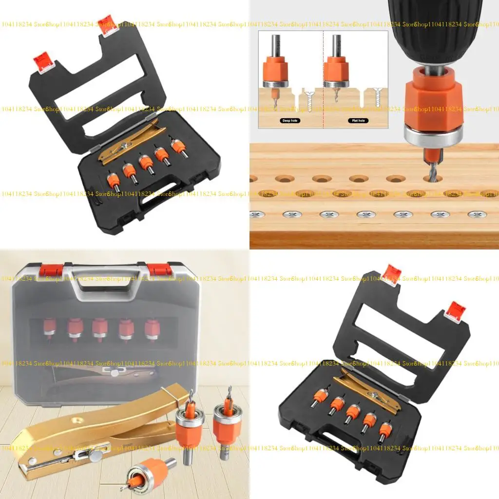 

P9FB Limit Countersink Drill Bit Set Adjustable Tapered Countersunk Drill Bit Set Round Shank Countersink Drill Bit