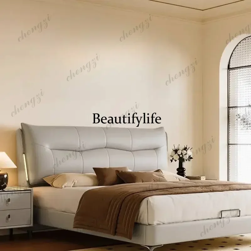 White Nordic Double Bed Brown Luxury Designs Storage Modern Double Bed Adults Japanese Cloud Camas De Dormitorio FurnitureN138