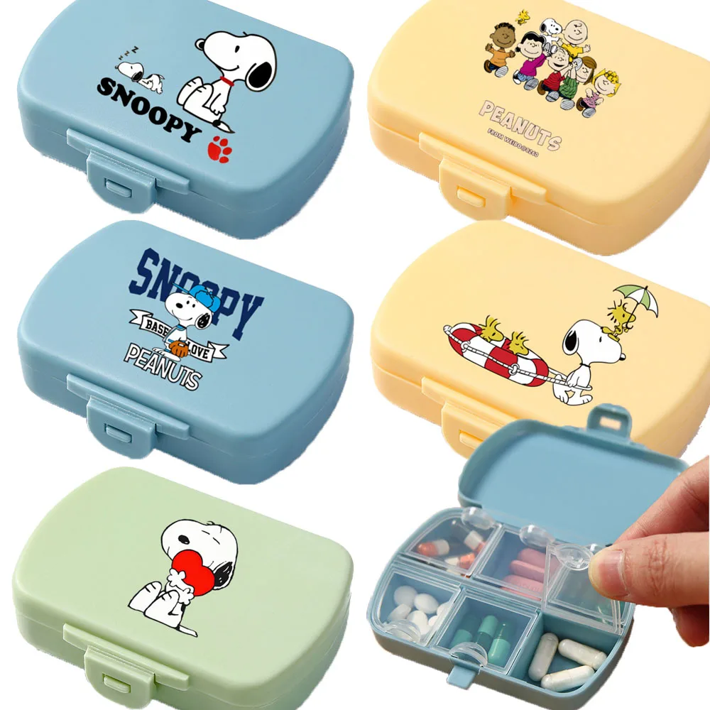 Cartoon Snoopy Storage Box Travel Convenient Student Child Girl Portable Life Daily Supplies Pill Tidy Accept Candy Case Gift