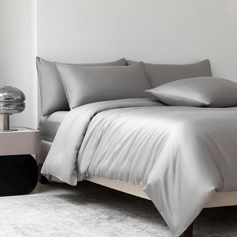 100% Mulberry Zijden Beddengoedset Effen Kleur Natuurlijke Zijden Dekbedovertrekset Twin King Queen Size Bed 3-delig/4-delig/5-delig Lakensset