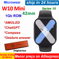 Microwear W10 Mini AMOLED Smart Watch 42mm Watch X Series 10 ChatGPT 1GB ROM Compass NFC W10 Pro mini Smartwatch Men Women