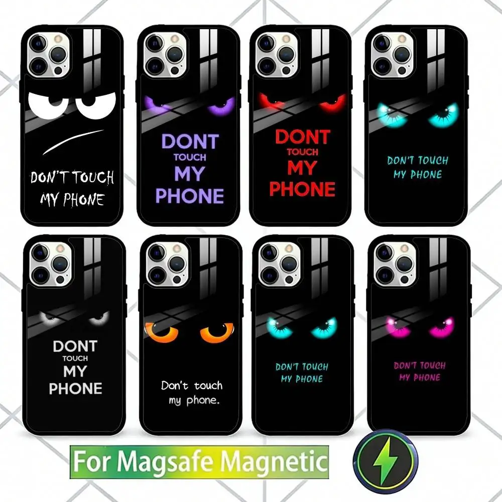 

Aesthetic Dont Touch My Phone Case For iPhone17,16,15,14,13 Plus,Pro Max Magnetic For Magsafe Wireless Charging