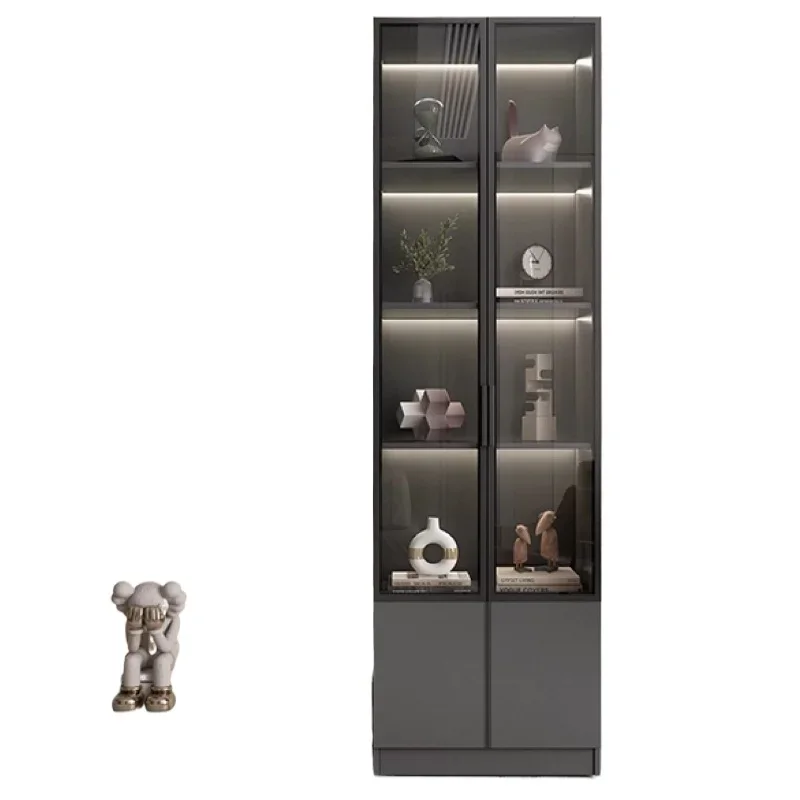 

Wine cabi net display Si de vertic al cabi net storage Living roo m stor age Temp ered glass doo