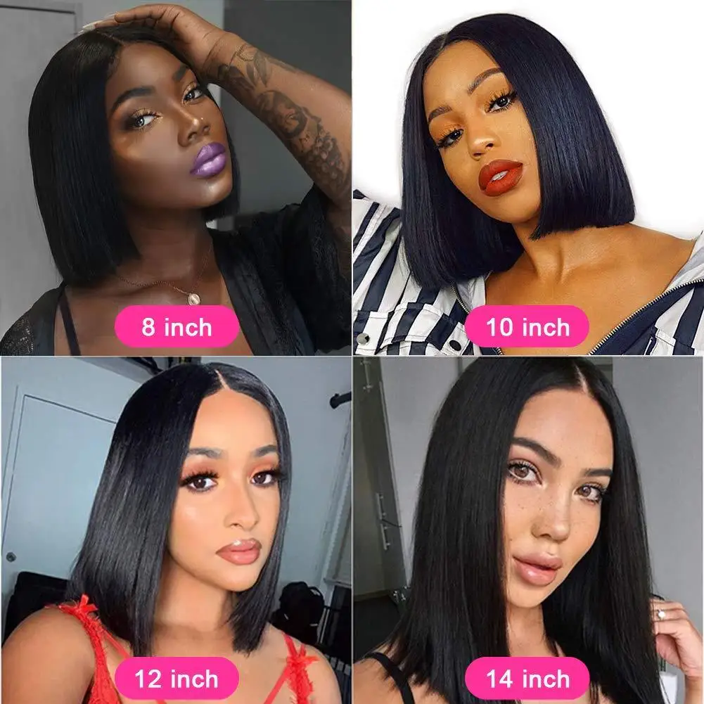 Bone Straight Nartual Bob Wig Hd 13x4 Lace Front Human Hair Wig For Black Women Glueless Transparent Frontal Wig 10 12 14 Inch