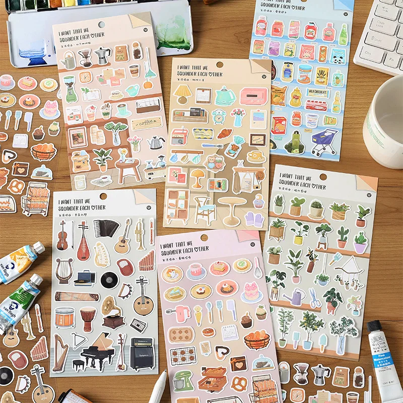 PET Sticker Simple Daily Hand Account Decoration Material Sticker Planner Stickers  Japanese Stationery