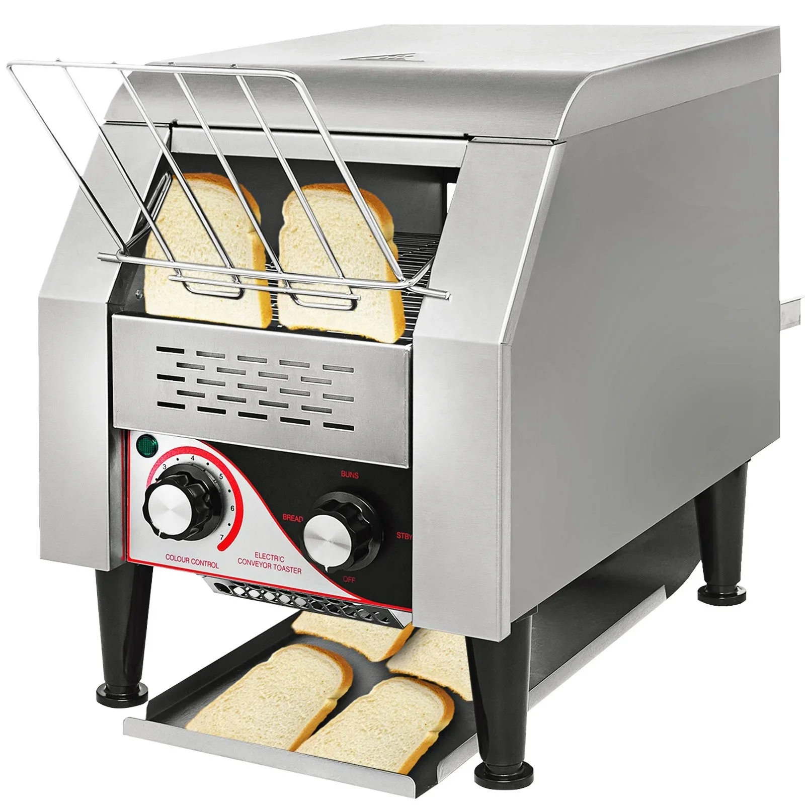 Professional Commercial Stainless Steel Bread/ Bun Electric Conveyor Toaster Burger Toaster For Dicos Fast Food Restaurant