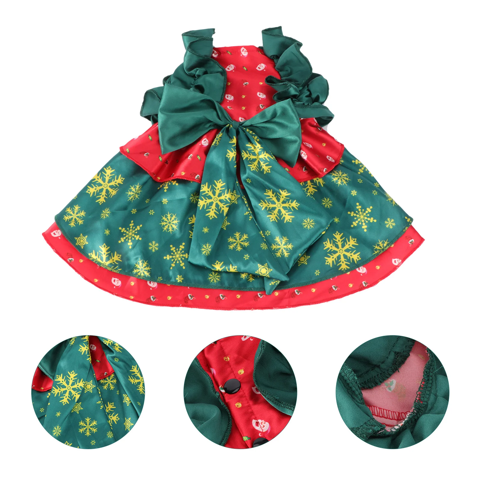 

1Pcs Christmas Cat Clothes Cute Red Green Snowflakes Pet Dress Costume Xmas Party Outfit for Festivals Christmas Cat Clothes