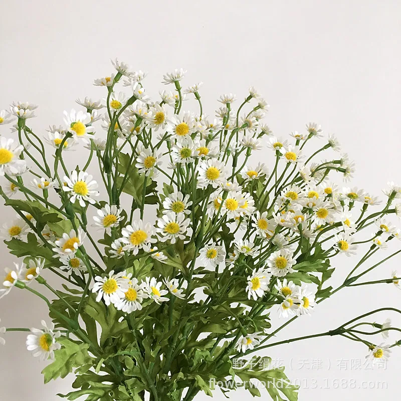 Daisies Artificial Flowers Outdoor UV Resistant Colorfast Plastic Plants Chamomile Home Decor Windows Outdoor Plastic Flowers