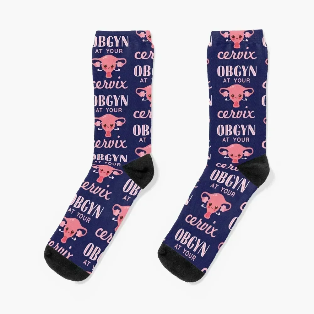 

OBGYN At Your Cervix Socks christmas gift soccer anti-slip cute designer Ladies Socks Men's