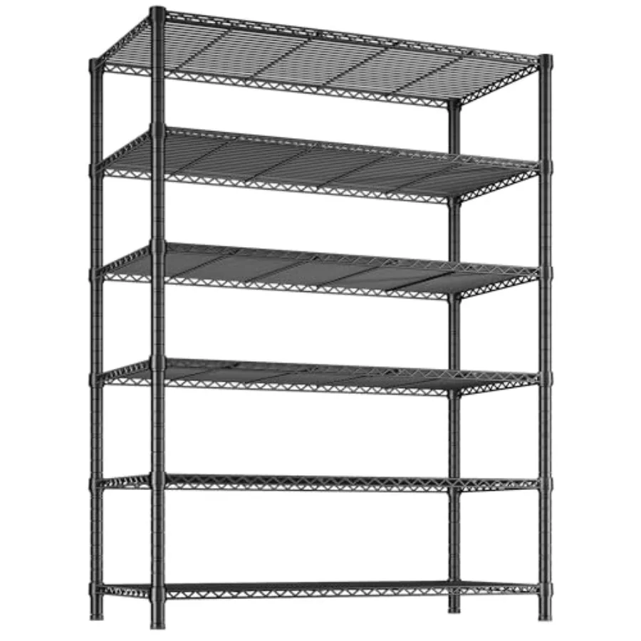 

6-уровневые сверхмощные проволочные стеллажи емкостью 1800 фунтов для хранения в гараже, кладовой, кухне, регулируемая высота до 75 дюймов всм.