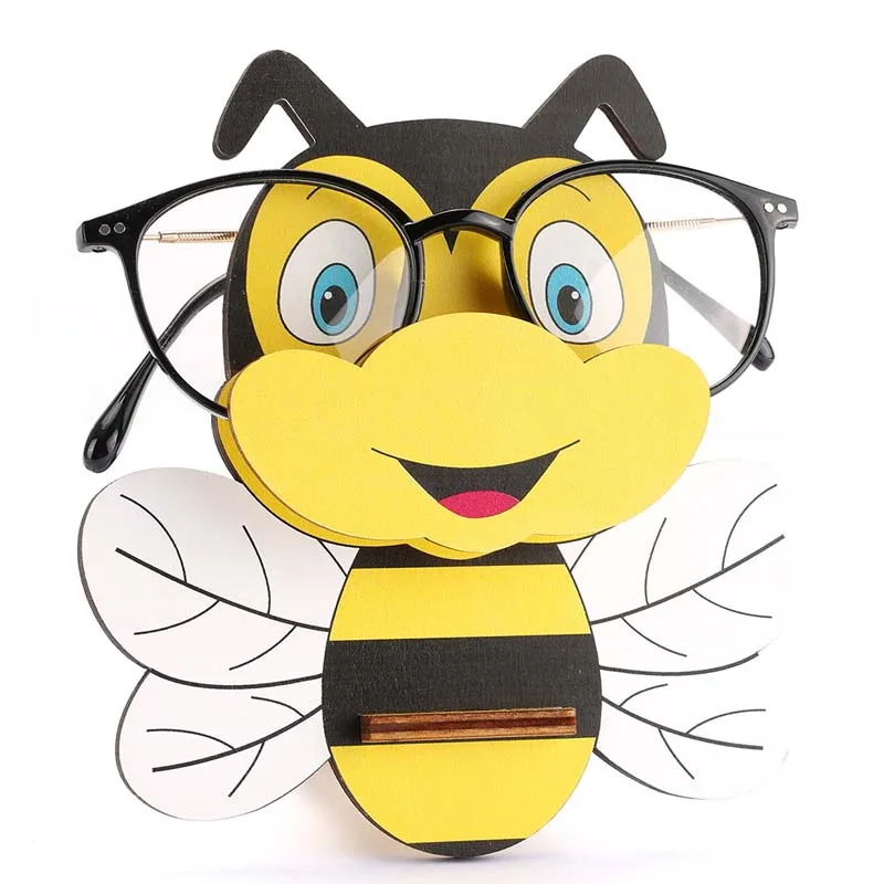 

Hardworking Bee Eyeglasses Storage Rack Cartoon Insects Glasses Holder Sunglasses Shelves Racks Home Decor Supplies Accessories