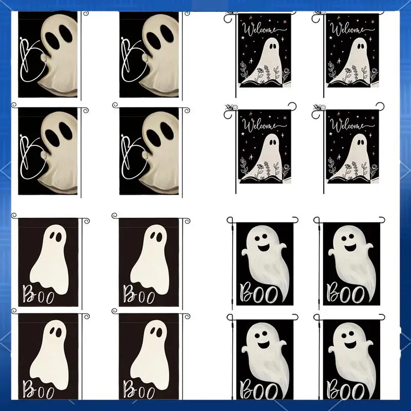 

ABJV Halloween Themed Linen Double-Sided Printed Garden Flag Holiday Decor Garden Flag Welcome Flag At The Entrance