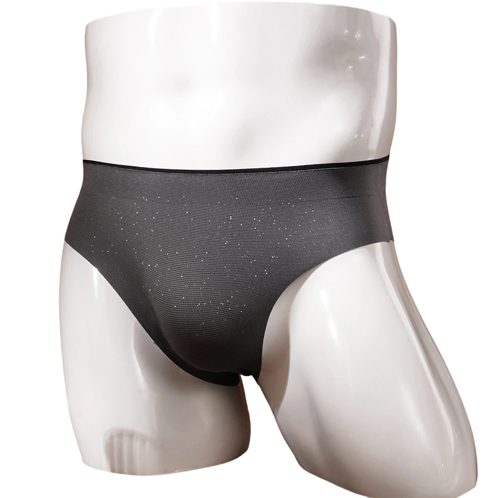 Youth Men Underwear Fashion Glitter Seamless Stretch Briefs Shorts Comfortable Middle Waist U-Pouch Panties Underpants