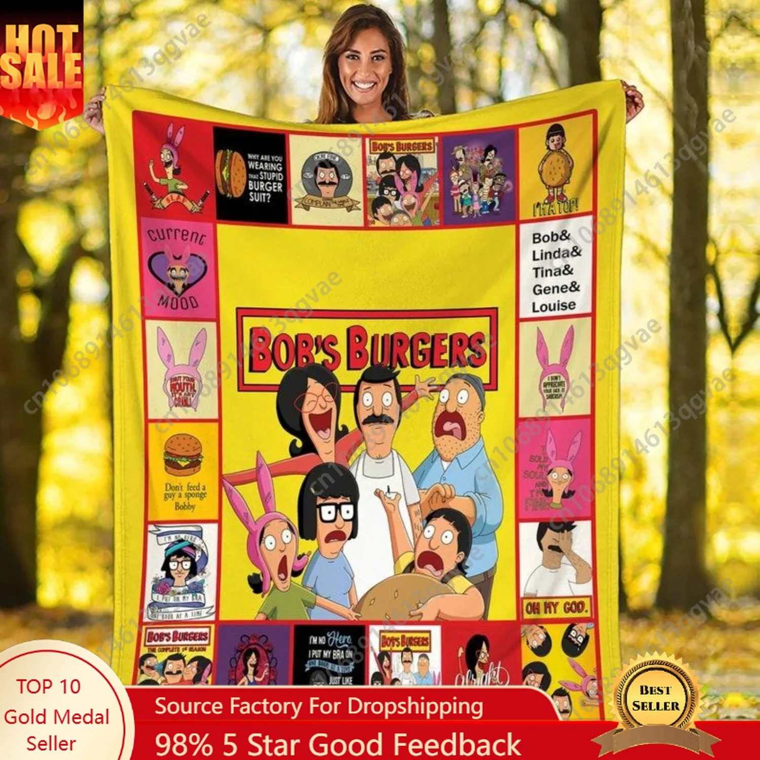 

Bob’s Family Burgers Fleece Blanket Tina Belcher Linda Belcher Throw Blanket for Bed Couch Sofa Christmas Gifts