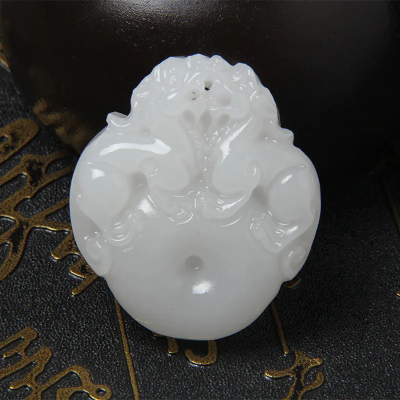 

White pendant Afghan white double Pixiu pendant for men and women