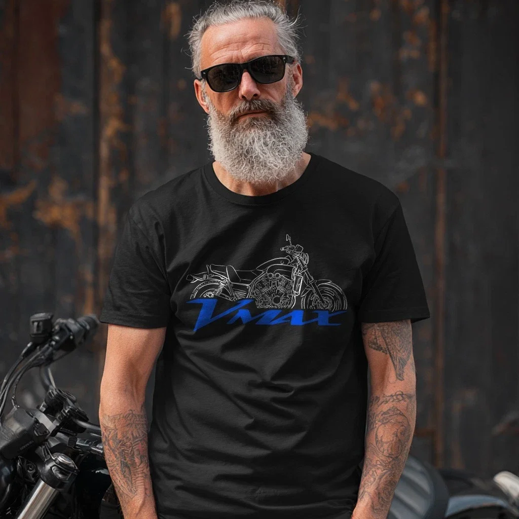 

2025 summer Casual Men 100% Cotton T Shirt V-Max 1985-2020 T-shirt motorcycle Graphic Summer Cool Tee