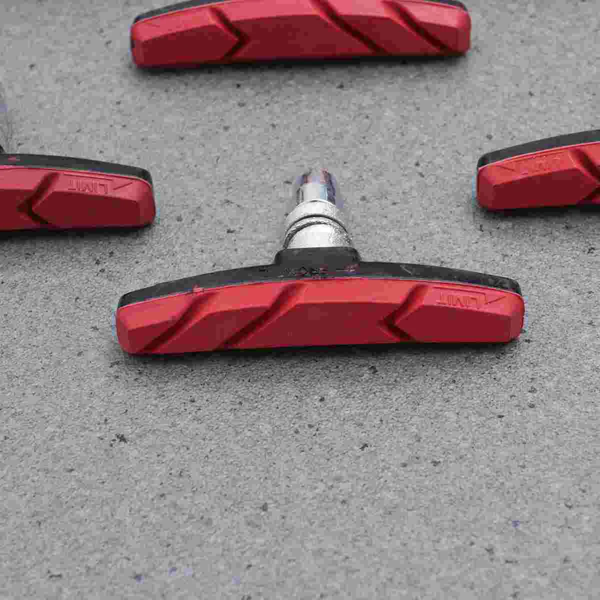 3 Pairs of Mountain Road Cycling Bike V Brake Pads Braking Shoes Blocks Cycling Accessories for V-brake System (Red)