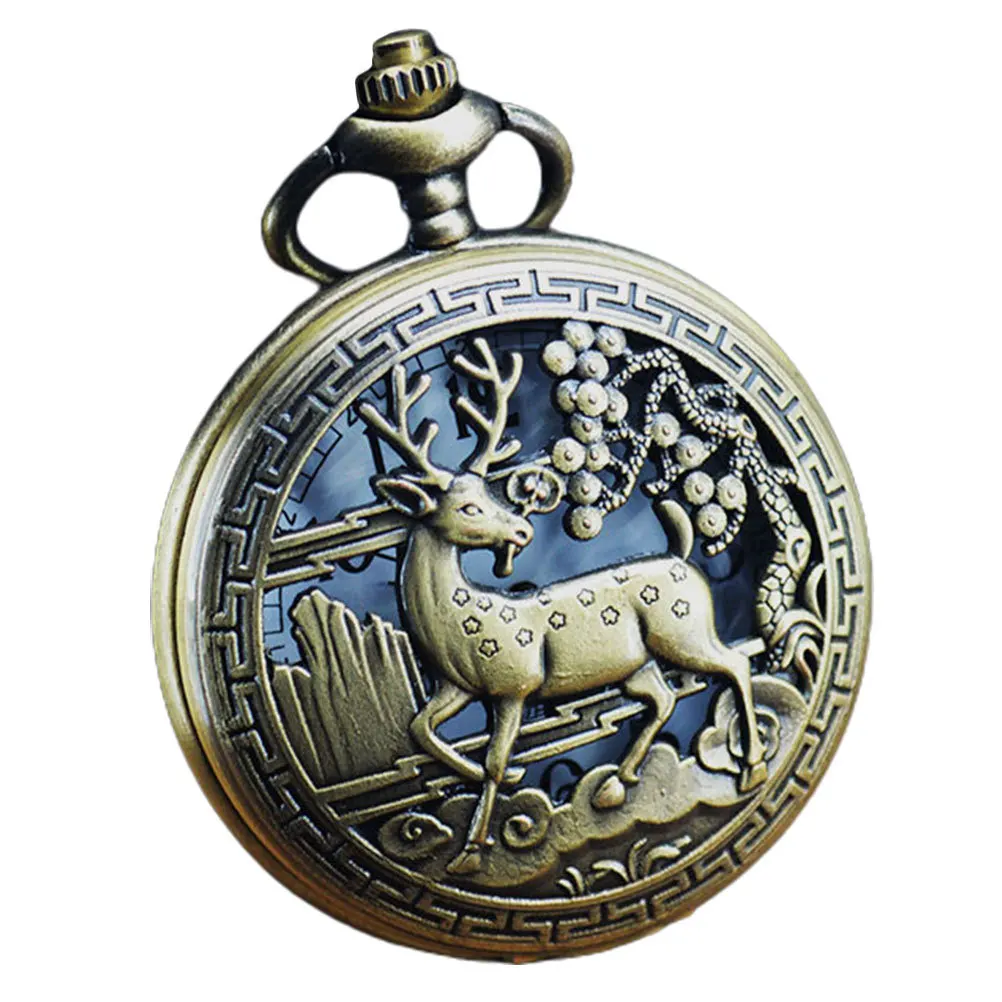 

Vintage Pocket Watch Retro Flip Design Small Mechanical Decorative Timepiece For Men Women Portable Chain Gift