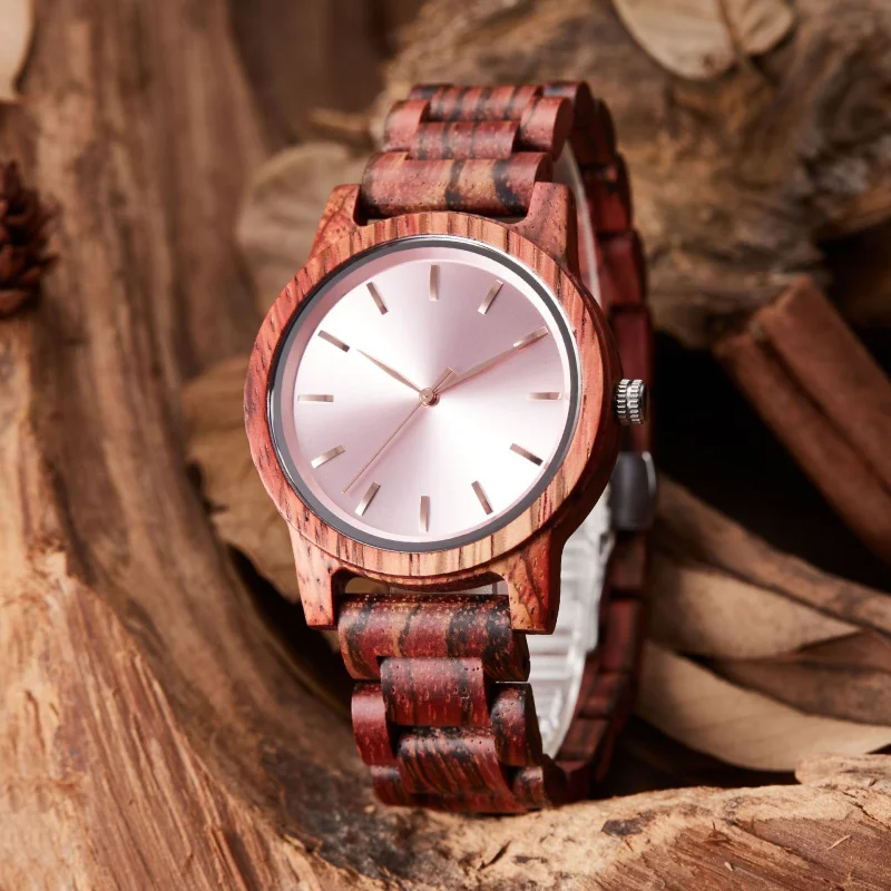 Factory New Watch Simple Exquisite Ebony Neutral Wood Table-Border Hot Sale Japanese Movement Quartz Watch