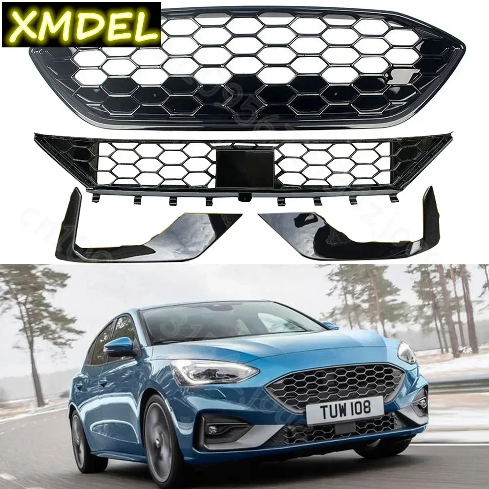 

Декоративная решетка радиатора (верхняя и нижняя) для Ford Focus ST ST-Line 2019-2020 MK4, тюнинг-аксессуар