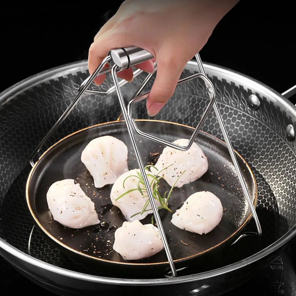 

3Pcs Kitchen Hot Dish Clips Plate Lifter Stainless Steel Pot Gripper Anti-Scald Bowl Clip Oven Microwave Air Fryer Accessory