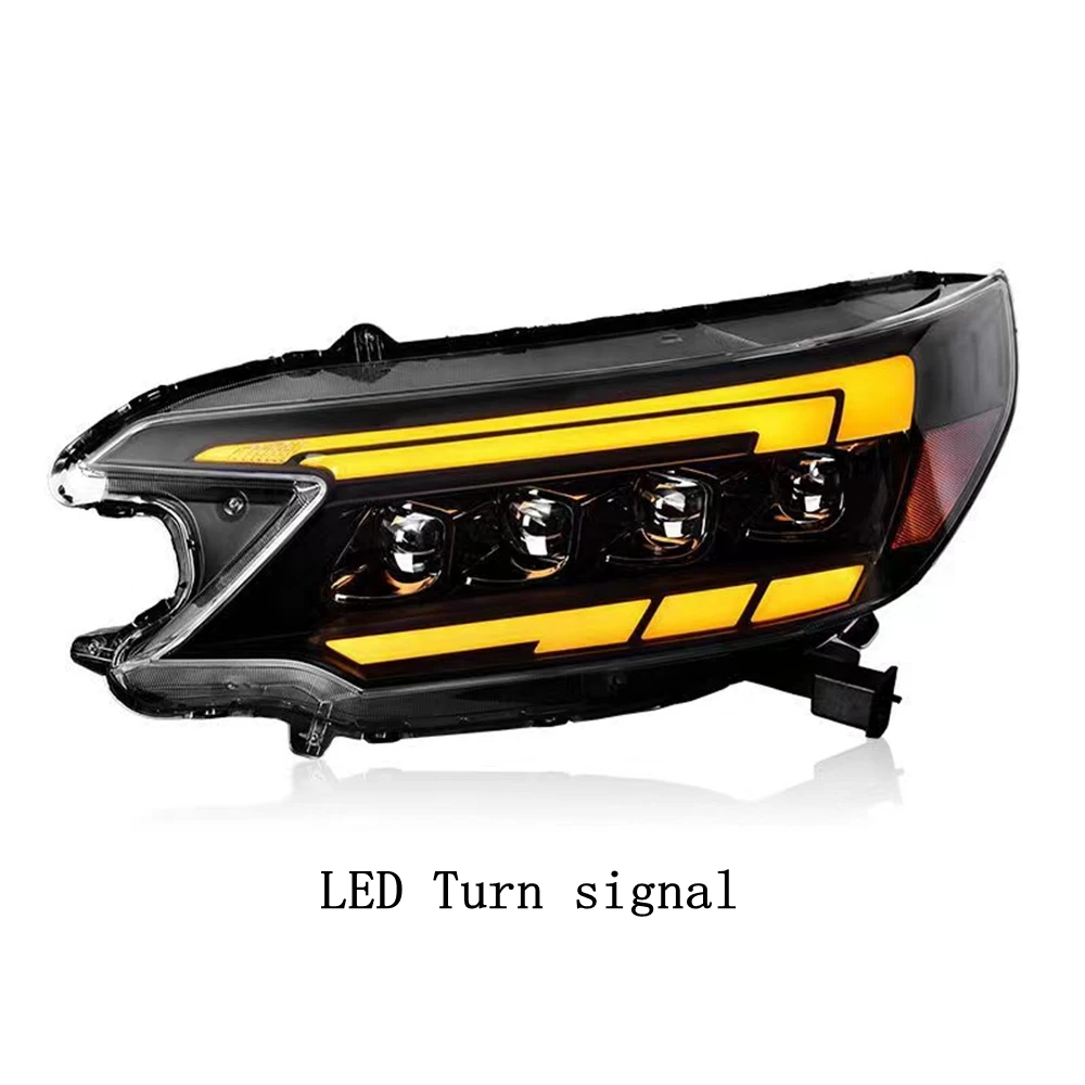 Car Headlight for Honda CRV CR-V 2012-2014 Upgrade Projector 4 Lens ALL LED Dynamic Signal Lamp Front Lamp Assembly