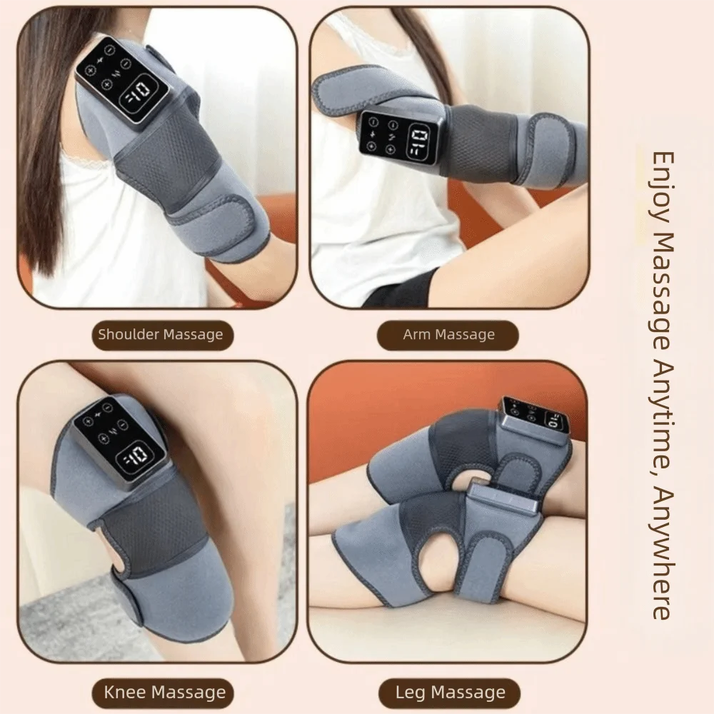 

3 in 1 Electric Knee Massager Adjustable Temperature Rechargeable Knee Elbow Brace Breathable Heating Vibration Massager Fitness
