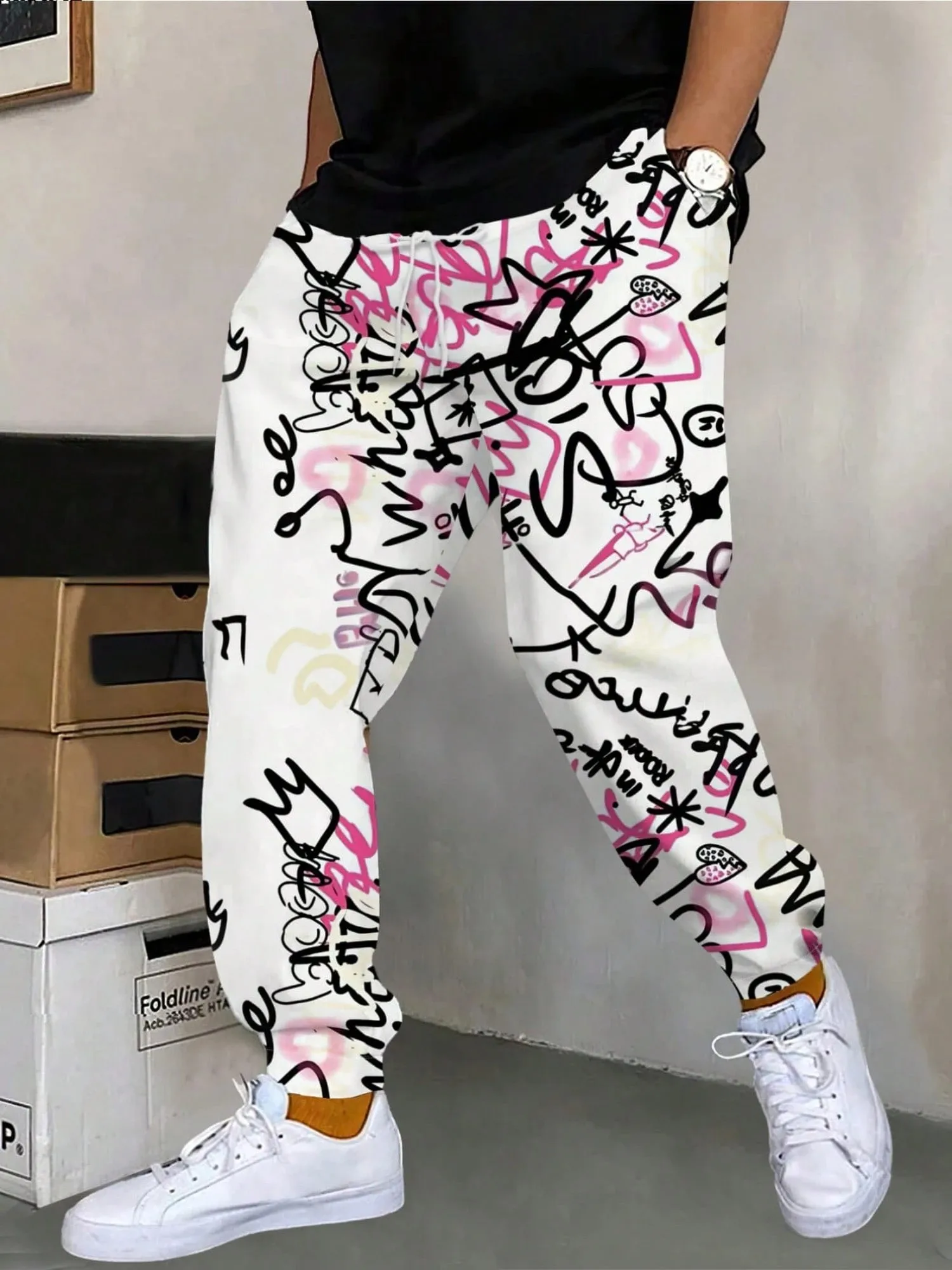 

New men's trousers for Spring and Autumn 2025 skin-friendly soft casual and fashionable 3D printed street men's trousers