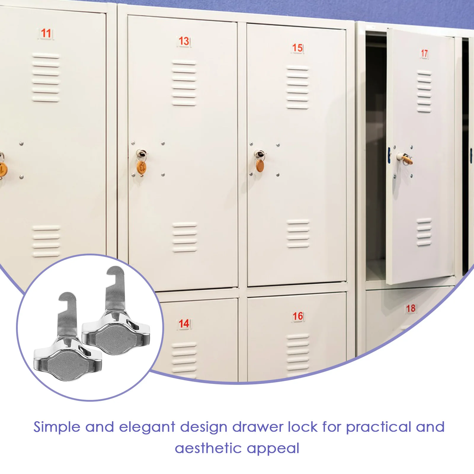 

2Pcs Cupboard Locks Cabinet Drawer Safety Lock Replacement Metal Lock No Keys for Office Home Cabinet Drawer Locks