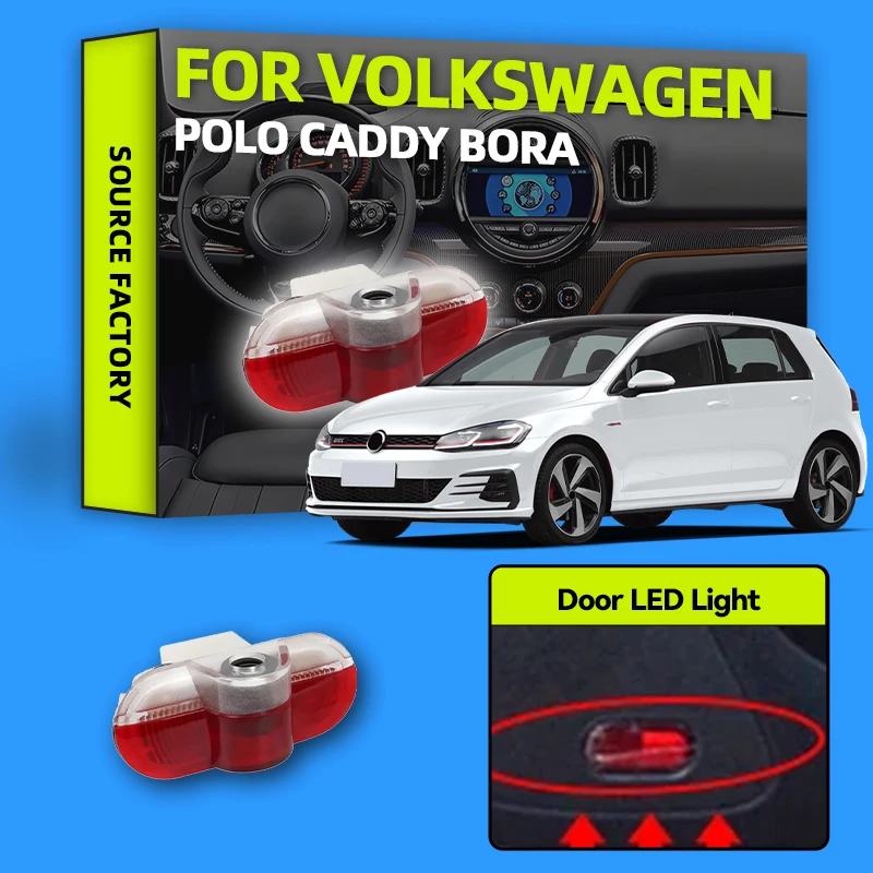 

2026 Горячая наклейка 2 шт. для VW Polo Caddy Bora Lavida Golf 3 4 MK3 MK4 Beetle Jetta Touran Светодиодные лампочки для дверей автомобиля Внутренний декор