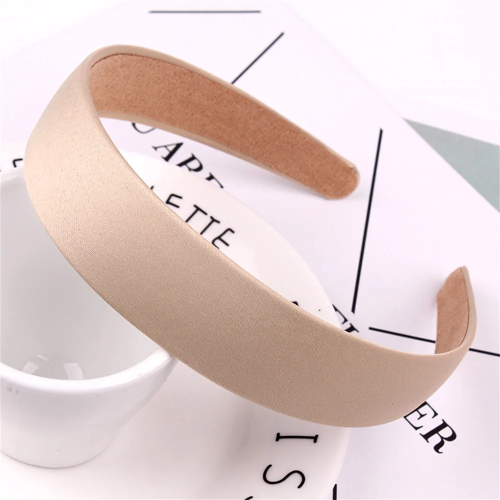 Feste breite Haarbänder für Frauen und Mädchen, Satin-Haarbänder, modisches Stirnband, Haarband für koreanisches Haar-Accessoire, Geschenk – Detail 15