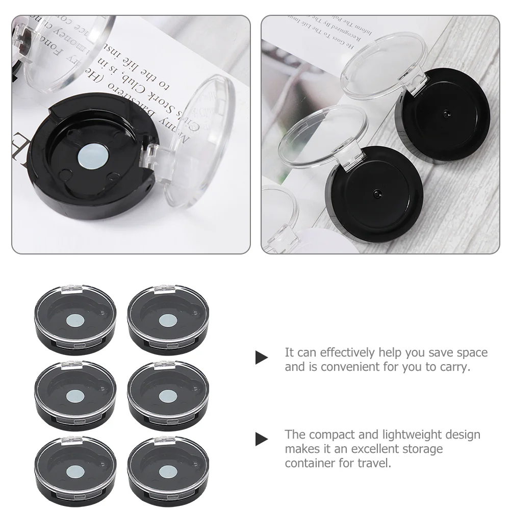 6 Pcs 26mm Replacement Eyeshadow Box 6pcs Dispenser Magnet Empty White Containers Cosmetics Cases Plastic Holder Travel