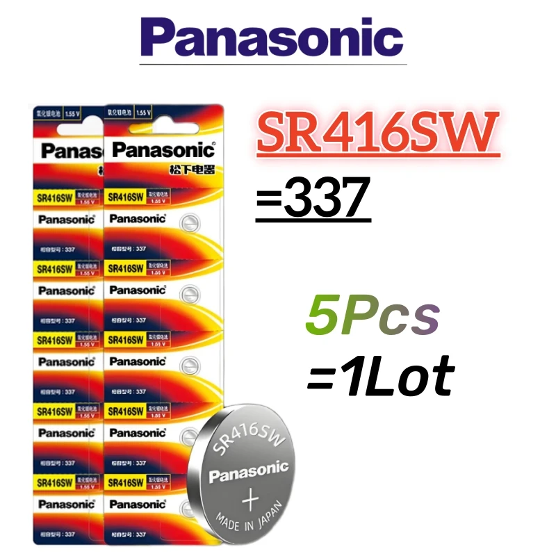 5 قطعة بطارية باناسونيك الأصلية SR416SW SR512SW SR516SW SR527SW SR716SW SR521SW 337 335 317 319 379 AG0 LR521 179 LR63 بطارية #2