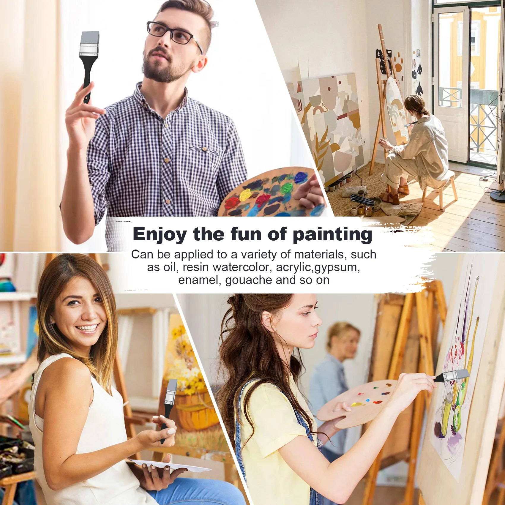 

4 Pcs Color Shaper Silicone Brush , 1 1.5 2 2.5 Inches Wide-A45M