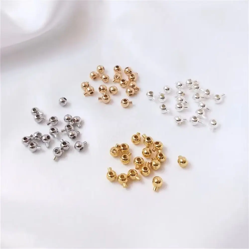 14K 18K Gold Round positioning bead positioning ball fastener DIY sterling silver bracelet necklace ending fastener