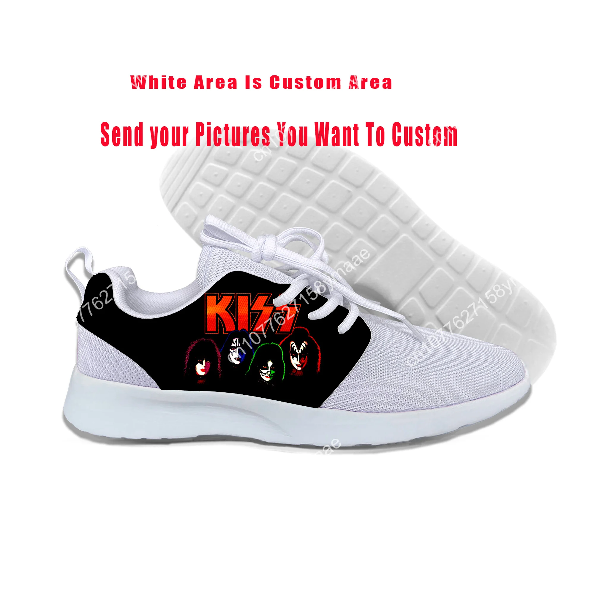 Hot New Summer Fashion Top Heavy Metal Rock Kiss Band Classic Board Shoes Men/WomenLightweight Sports Shoes Latest Sneakers