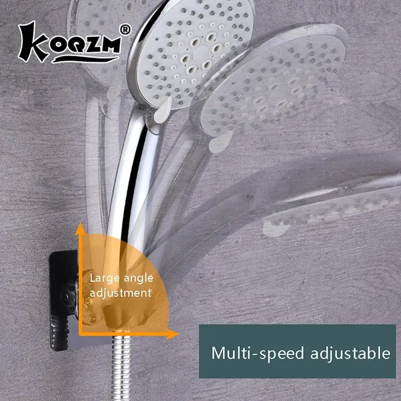 Useful Adjustable Polished Self-adhesive Handheld Suction Up Drill-free Shower Head Holder Showerhead Rack Punch-free Adjustable