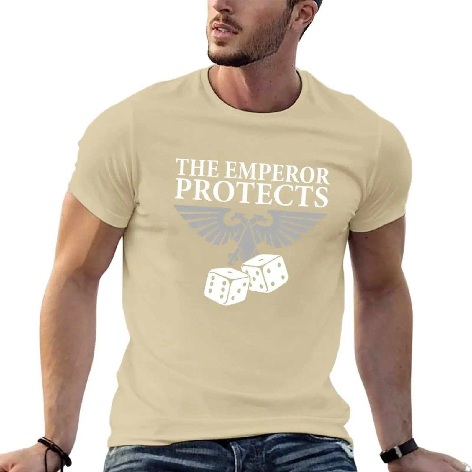 2024 summer new men t shirt The Emperor Protects T-shirt Aesthetic clothing customizeds short sleeves pure cotton top streetwear