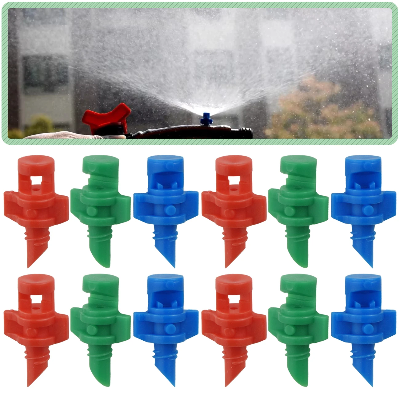 KESLA 20-100pcs Refraction Nozzle Sprinkler Garden Tools Drip Irrigation 90/180/360 Degree Mist Sprayer for Greenhouse Pot Plant