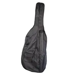 Adjustable Double Shoulder Strap Waterproof Nylon Cello Gig Bag Soft Case Cover - 4/4 Size - Black Padded Cello Gig Case